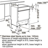 Neff S41E50B0GB Series 2 12 Place Semi Integrated Dishwasher