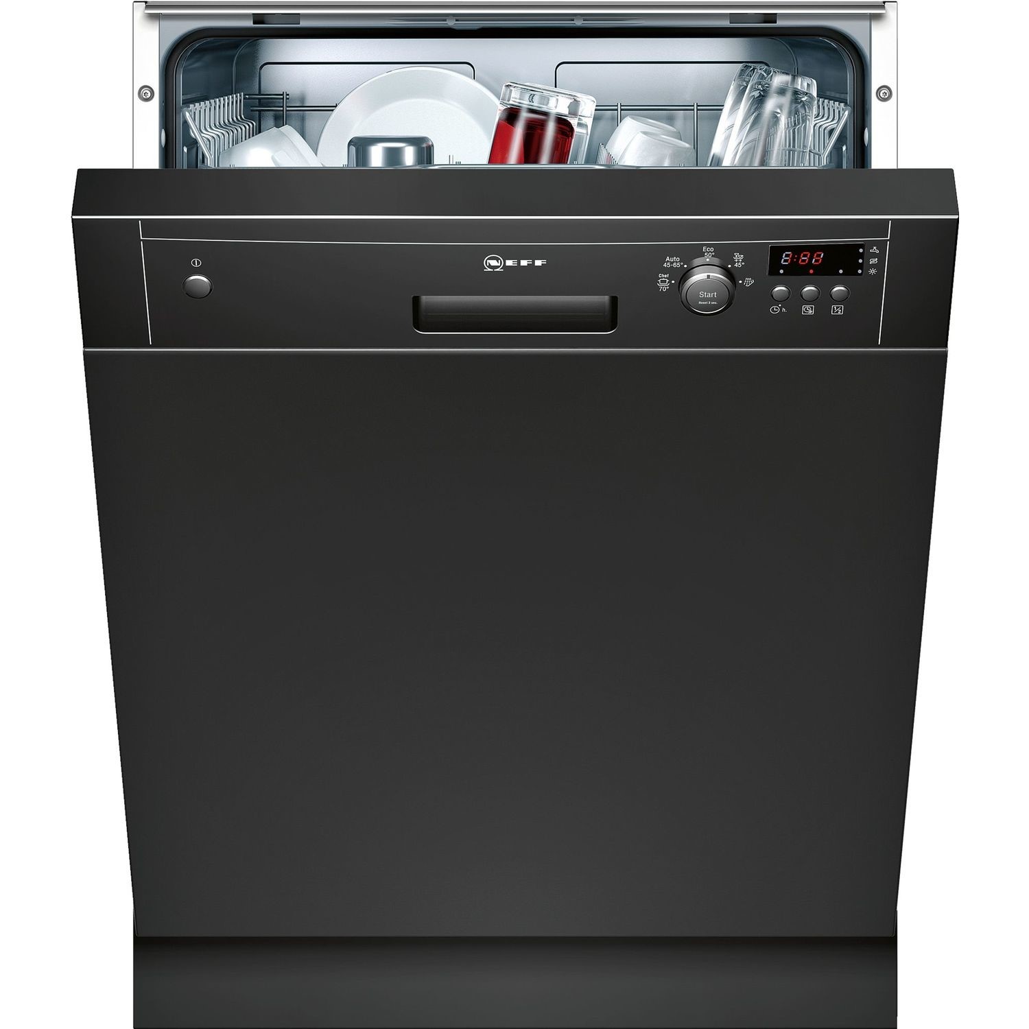 Neff S41e50s1gb 12 Place Semi Integrated Dishwasher Black Control Panel Appliances Direct