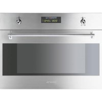 Smeg S45MX2 60cm Classic Built-in Compact Microwave Oven With Grill