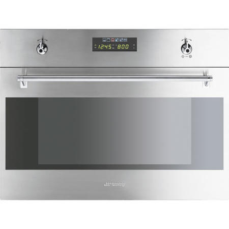 Smeg S45MX2 60cm Classic Built-in Compact Microwave Oven With Grill