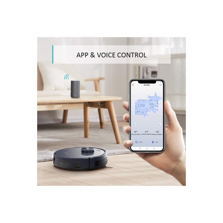 Tesvor S6-black Robot Vacuum Cleaner Laser Navigation 2700Pa Auto-Charging Floor Carpet Sweeping and Mopping