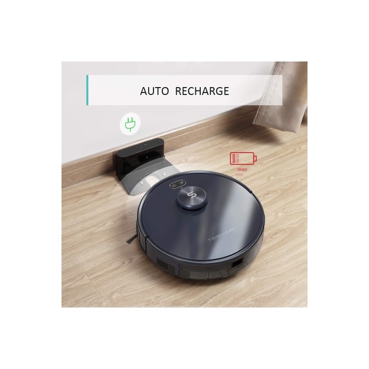 Tesvor S6-black Robot Vacuum Cleaner Laser Navigation 2700Pa Auto-Charging Floor Carpet Sweeping and Mopping