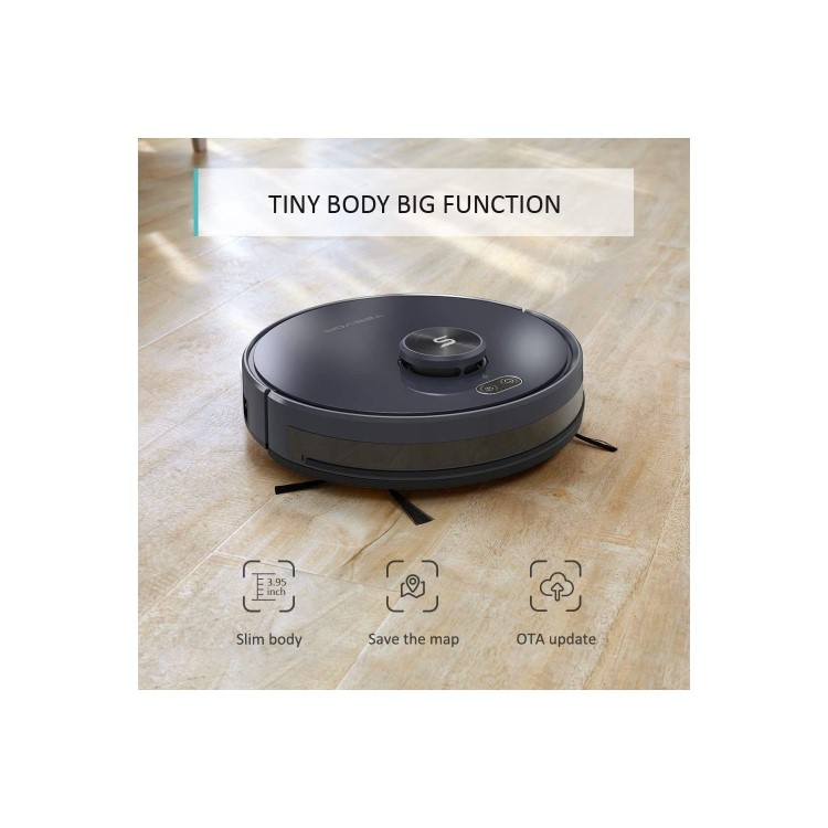 Tesvor S6-black Robot Vacuum Cleaner Laser Navigation 2700Pa Auto-Charging Floor Carpet Sweeping and Mopping