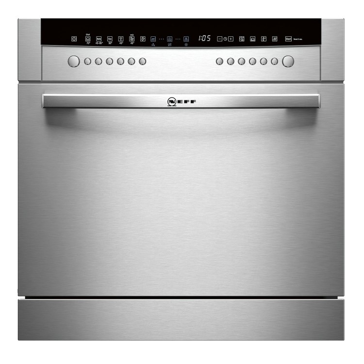 GRADE A1 - Neff S66M64M1EU 8 Place Semi Integrated Compact Dishwasher - Stainless Steel Door
