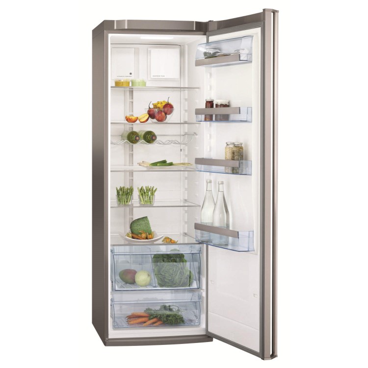 AEG S74000KMXL 185x60cm Tall Freestanding Larder Fridge Silver With Antifingerprint Stainless Steel Door