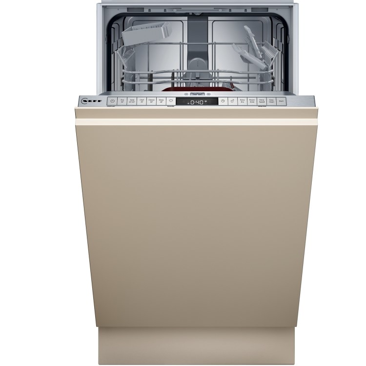Neff N50 Integrated Slimline Dishwasher - Smart Wi-Fi, Silver control panel