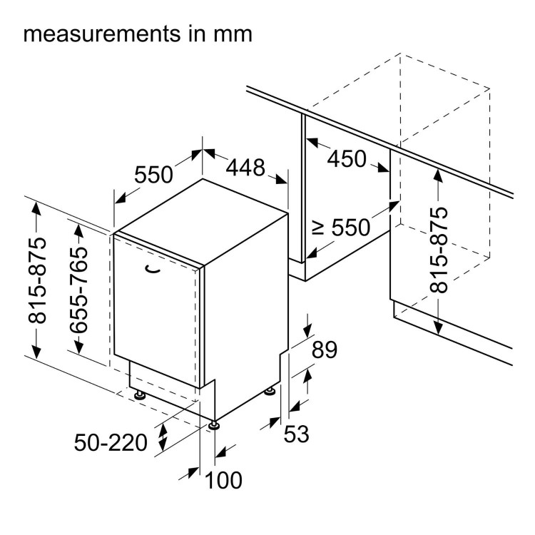 Neff N 50 Integrated Slimline Dishwasher - Smart Wi-Fi Silver control panel