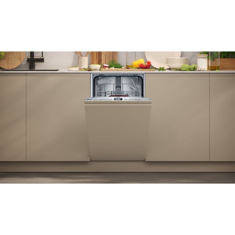 Neff N 50 Integrated Slimline Dishwasher - Smart Wi-Fi Silver control panel