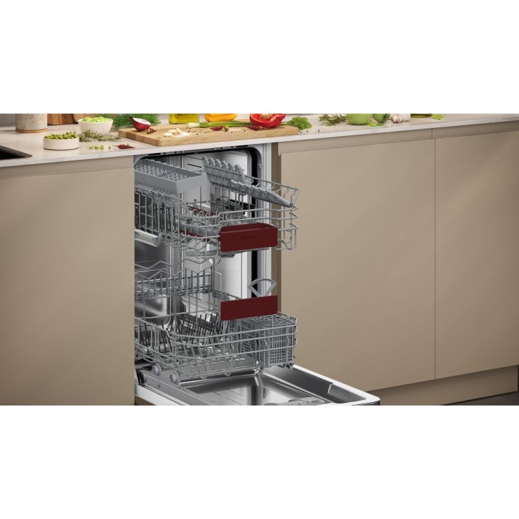 Neff N 50 Integrated Slimline Dishwasher - Smart Wi-Fi Silver control panel
