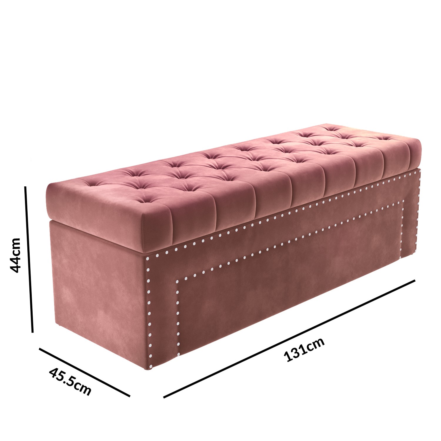 Safina Velvet Storage Blanket Box in Blush Pink with Stud Detail SAF044 eBay