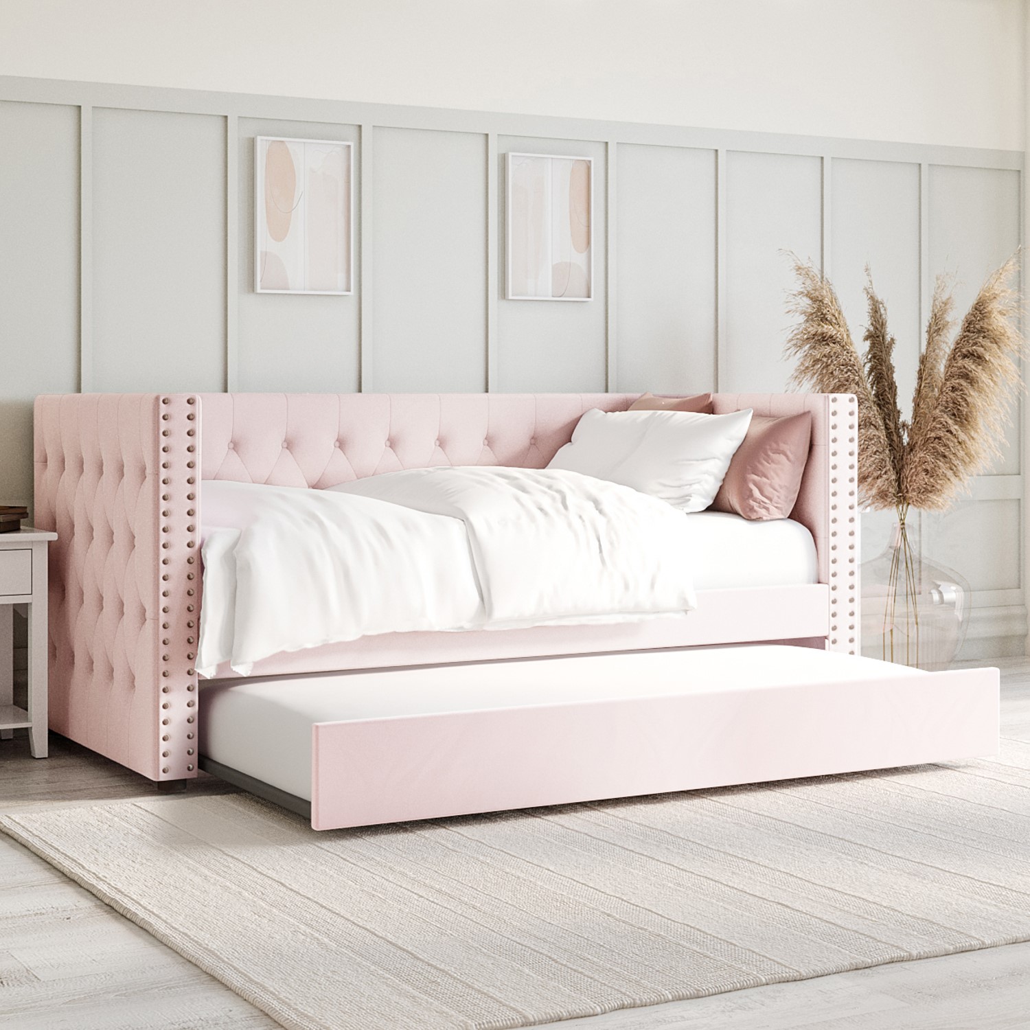 baby pink couch