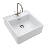Rangemaster Sandwood Single Bowl Inset White Ceramic Kitchen Sink Rangemaster Sandwood Single Bowl Inset White Ceramic Kitchen Sink
