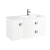 White Wall Hung Bathroom Vanity Unit &amp; Basin Right Handed - W1012 x H428mm
