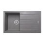 Single Bowl Grey Inset Granite Composite Kitchen Sink with Reversible Drainer - Enza