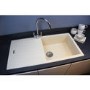Single Bowl Inset White Granite Kitchen Sink with Reversible Drainer - Essence
