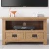 Rustic Saxon Small TV Unit in Solid Oak - TV&#39;s up to 31&quot;