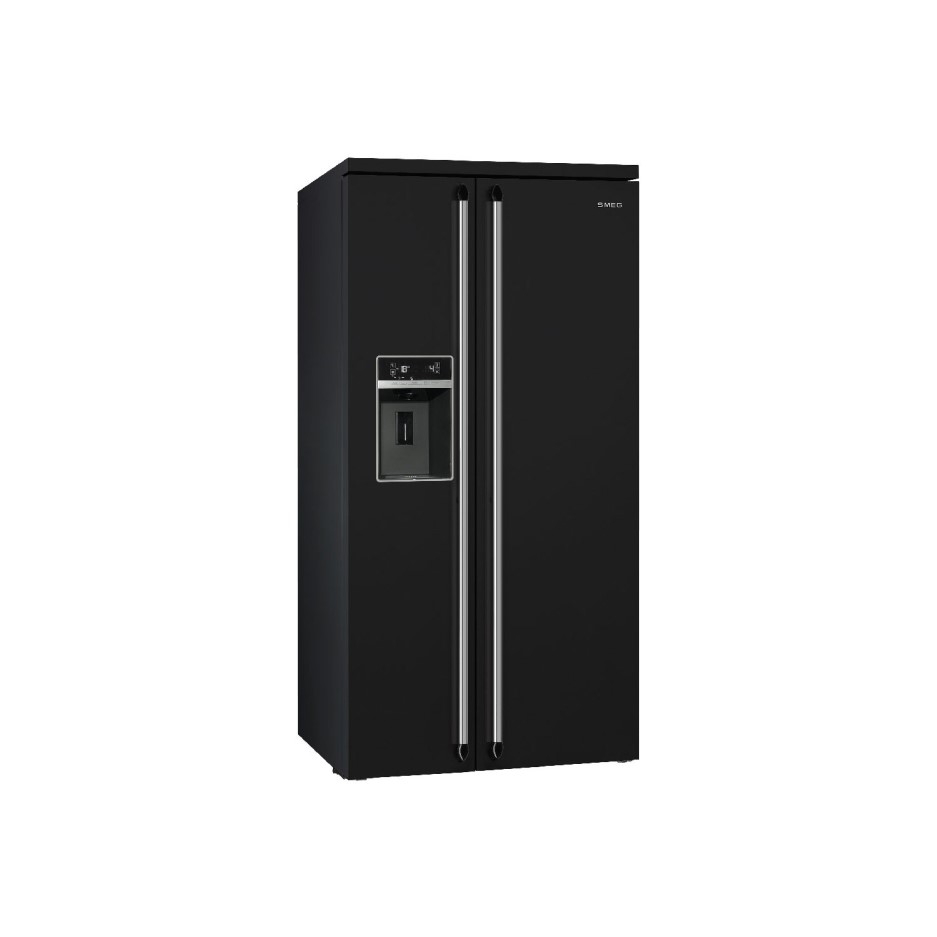 Smeg SBS963N 91cm Victoria Black Freestanding Side by Side Fridge