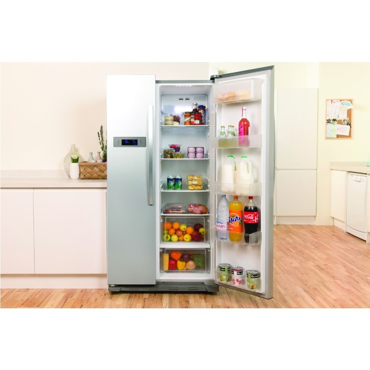 Indesit SBSAA530SD Silver Side-by-side American Fridge Freezer