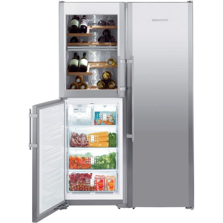 GRADE A1 - As new but box opened - Liebherr SBSES7165 BioFresh NoFrost American Side-by-side Fridge Freezer Stainless Steel