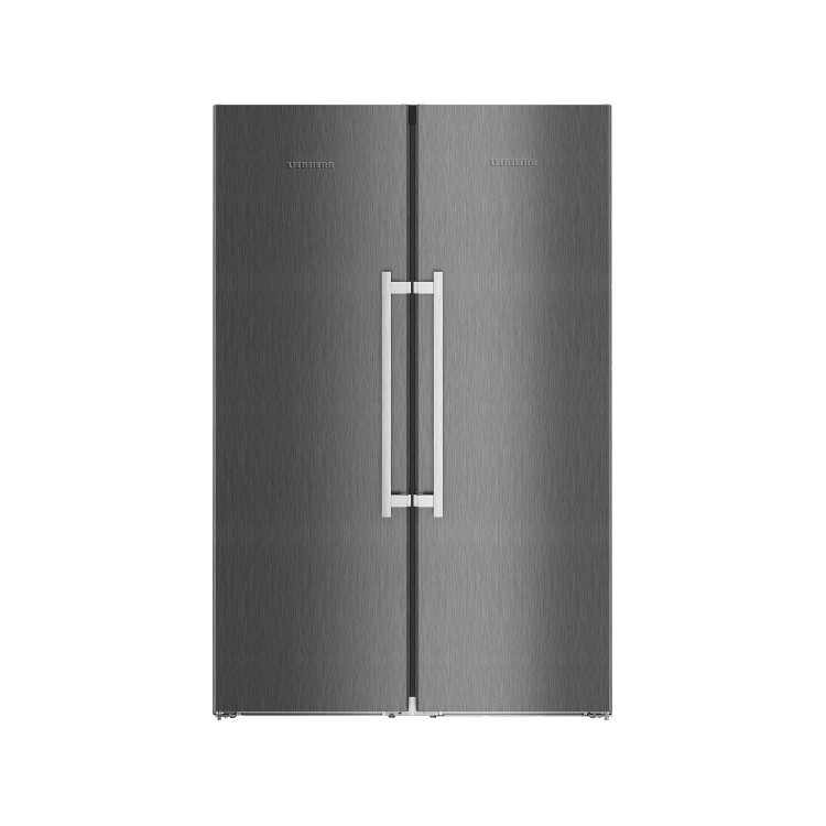 Liebherr SBSbs8673 BioFresh NoFrost Side-by-side American Fridge Freezer With Plumbed IceMaker - BlackSteel