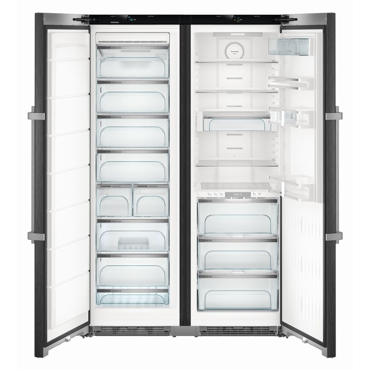 Liebherr SBSbs8683 Premium BioFresh NoFrost Side-by-side American Fridge Freezer - Black Steel