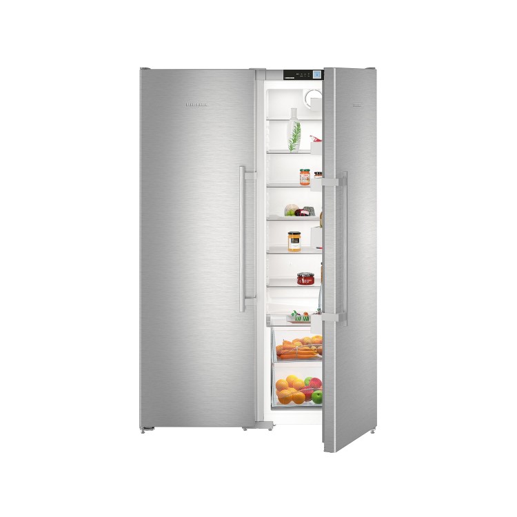 GRADE A2 - Liebherr SBSef7242 Comfort Extra Efficient Side-by-side American Fridge Freezer - Silver With Stainless Steel Doors