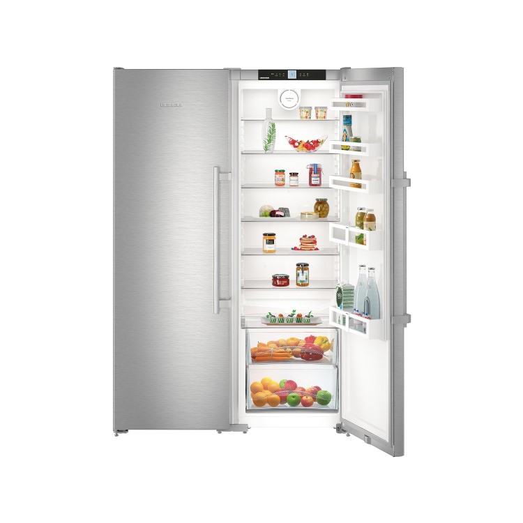 GRADE A2 - Liebherr SBSef7242 Comfort Extra Efficient Side-by-side American Fridge Freezer - Silver With Stainless Steel Doors
