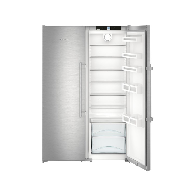 GRADE A2 - Liebherr SBSef7242 Comfort Extra Efficient Side-by-side American Fridge Freezer - Silver With Stainless Steel Doors