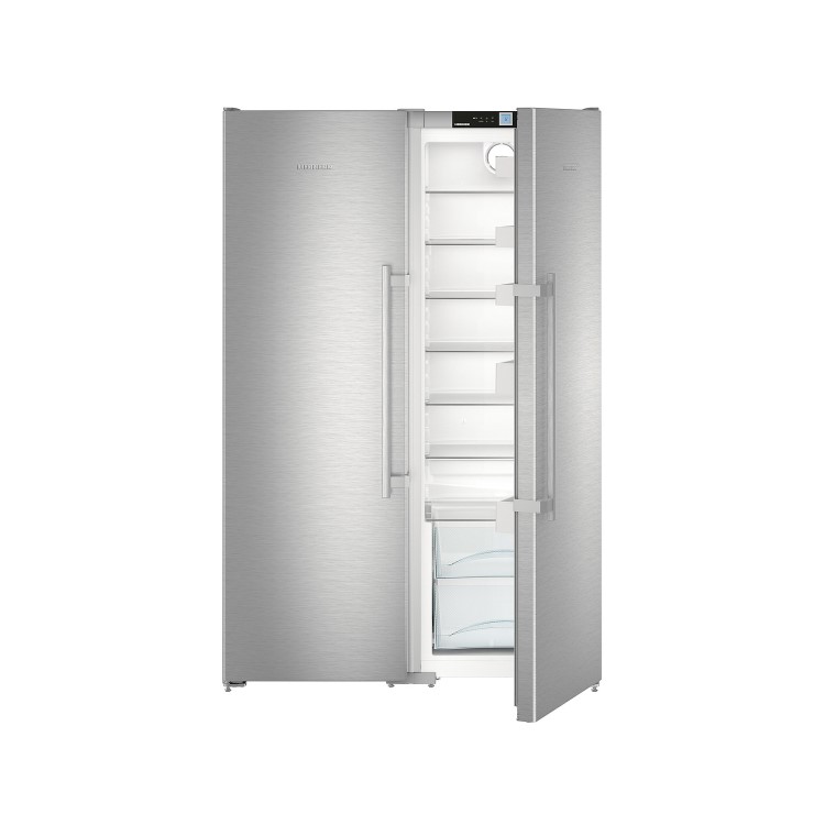 GRADE A2 - Liebherr SBSef7242 Comfort Extra Efficient Side-by-side American Fridge Freezer - Silver With Stainless Steel Doors