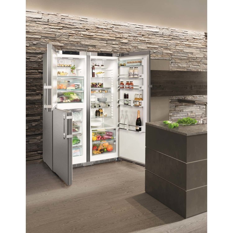 Liebherr SBSes8483 Premium BioFresh NoFrost Side-by-side American Fridge Freezer - Stainless Steel