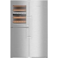 Liebherr SBSes8496 NoFrost BioFresh Side-by-side American Fridge Freezer With Wine Cabinet - Stainless Steel