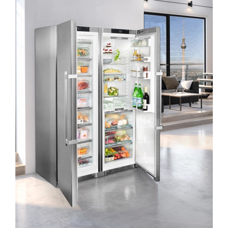 Liebherr SBSes8773 Premium BioFresh NoFrost Side-by-side American Fridge Freezer - Stainless Steel