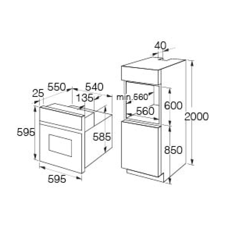 CDA SC113SS Conventional Built in Single Electric Oven - Stainless Steel