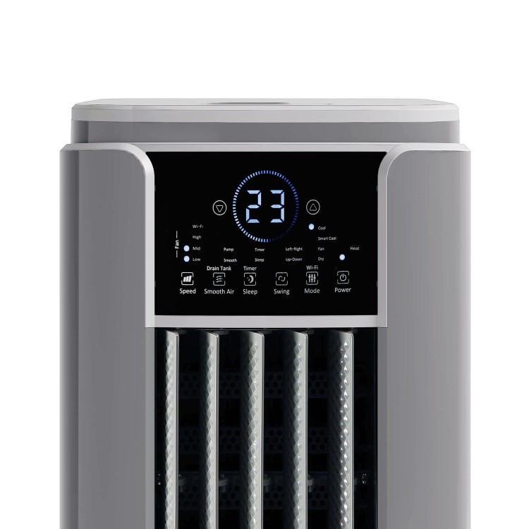 GRADE A1 - electriQ SupremeCool 14000 BTU Quiet Smart Portable Air Conditioner with Heat Pump