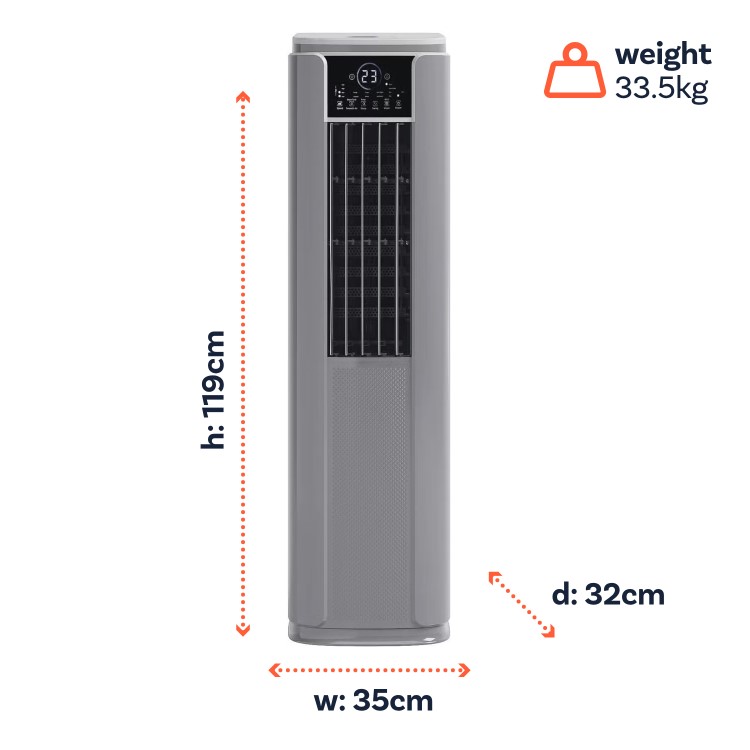 GRADE A1 - electriQ SupremeCool 14000 BTU Quiet Smart Portable Air Conditioner with Heat Pump