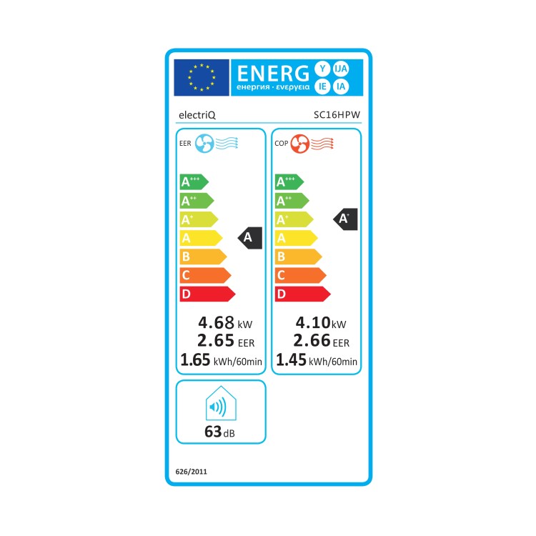 GRADE A2 - electriQ SupremeCool 16000 BTU Quiet Smart Portable Air Conditioner with Heat Pump