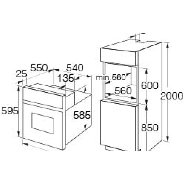 Refurbished CDA SC360SS 60cm Single Built In Electric Oven Stainless Steel