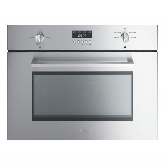Smeg SC445MX Cucina 45cm High Microwave Oven With Grill Stainless Steel