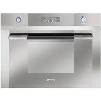 Smeg SC45M2 Linea 45cm High Built In Microwave Oven With Grill - Stainless Steel