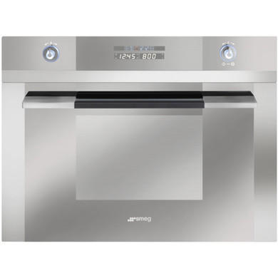 Smeg SC45M2 Linea 45cm High Built In Microwave Oven With Grill - Stainless Steel