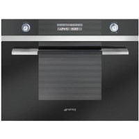 Smeg SC45MCNE2 Linea Compact Combination Microwave Oven Black Glass