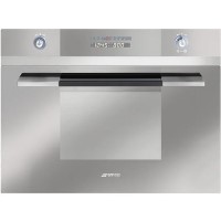 GRADE A1 - As new but box opened - Smeg SC45MCSG2 Linea Compact Combination Microwave Oven - Silver Glass