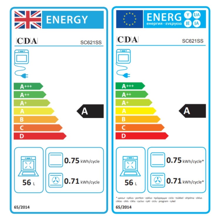 CDA SC621SS Electric Side Opening Oven - Stainless Steel  