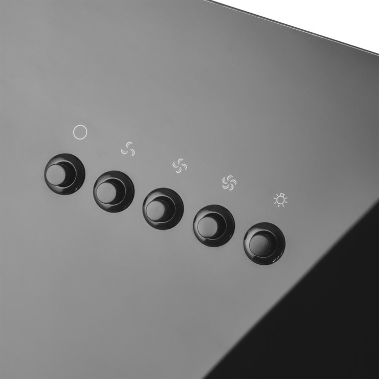 CDA 60cm Angled Chimney Cooker Hood - Black