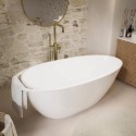 SCALMW1650 Matt White Freestanding Single Ended Bath with Towel Rail 1650 x 800mm - Scala