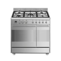 Smeg Concert 90cm Dual Fuel Range Cooker - Stainless Steel