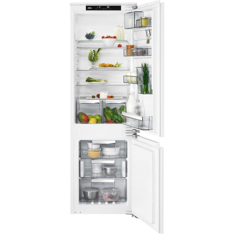 AEG SCE81824NC 56cm Wide Frost Free 60-40 Integrated Upright Fridge Freezer - White