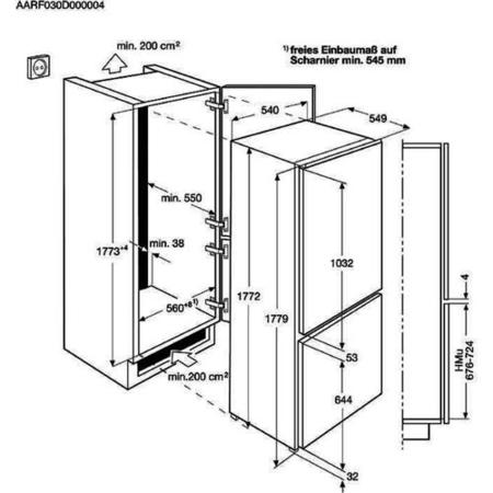 AEG 70-30 Twintech No Frost Integrated Fridge Freezer