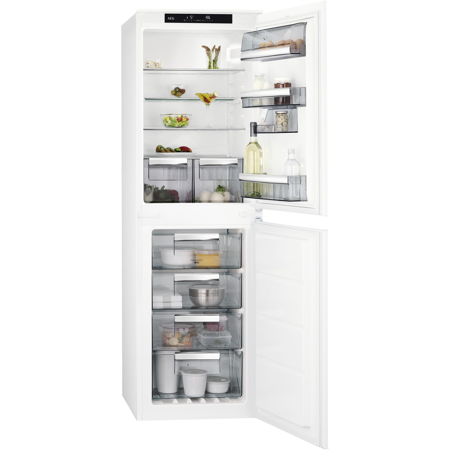 Refurbished AEG SCE818F6NS Integrated 253 Litre 50/50 Fridge Freezer