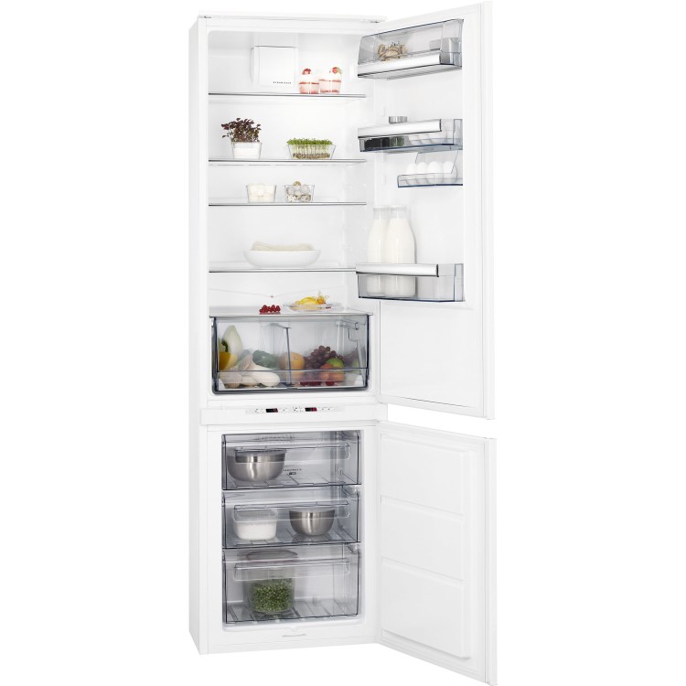 AEG SCE81911TS 54cm Wide Frost Free 70-30 Integrated Upright Fridge Freezer - White